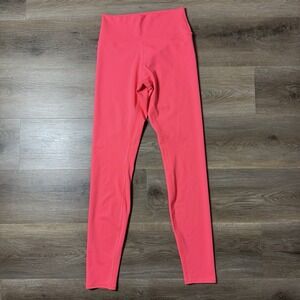 ALO Yoga Bright Coral Pink High Rise Taper Leg 7/8 Length Legging Small M